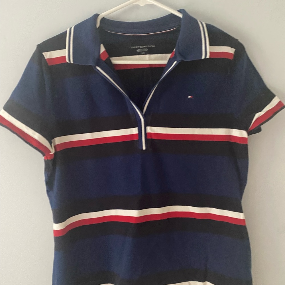 Tommy Hilfiger Navy Striped Polo T-Shirt